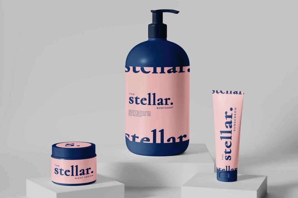 cosmetic branding mockup AHXNTAL